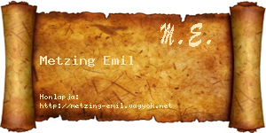 Metzing Emil névjegykártya