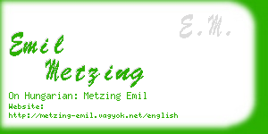 emil metzing business card